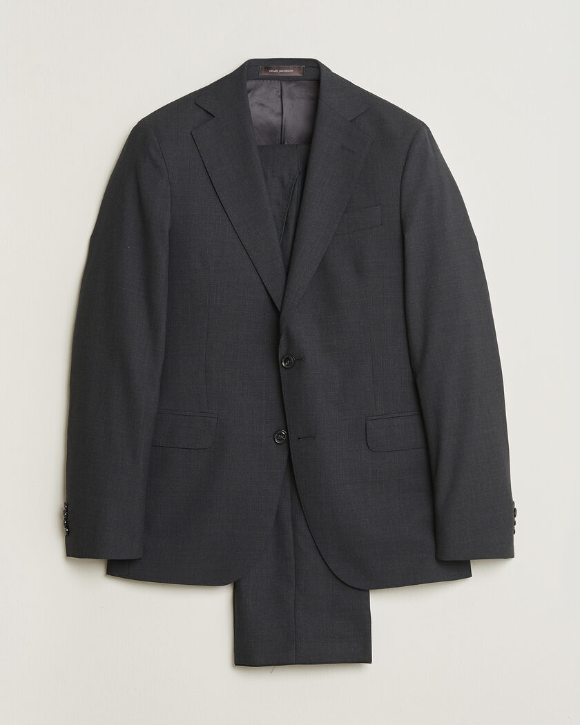 Pre-owned Oscar Jacobson Ego Wool Suit Dark Grey 46 – Harmaa