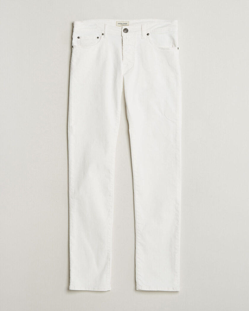 Pre-owned Jacob Cohën Bard Slim Fit Bull Stretch Jeans White W30 – Valkoinen