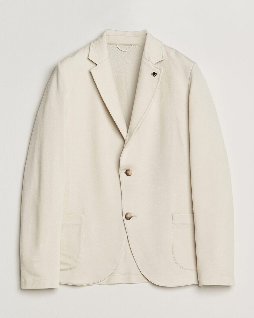 Pre-owned Gran Sasso Wool Knitted Blazer Cream 50 – Valkoinen