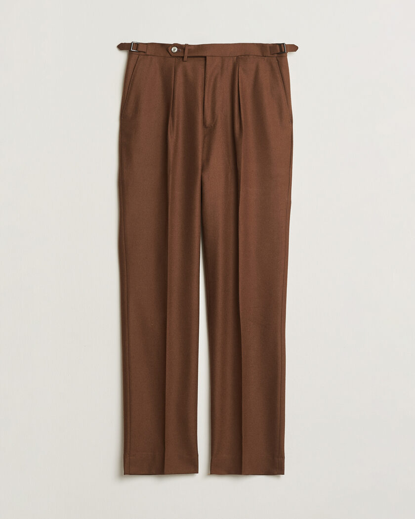 Pre-owned Santaniello Flannel Trousers Rust Brown 48 – Ruskea