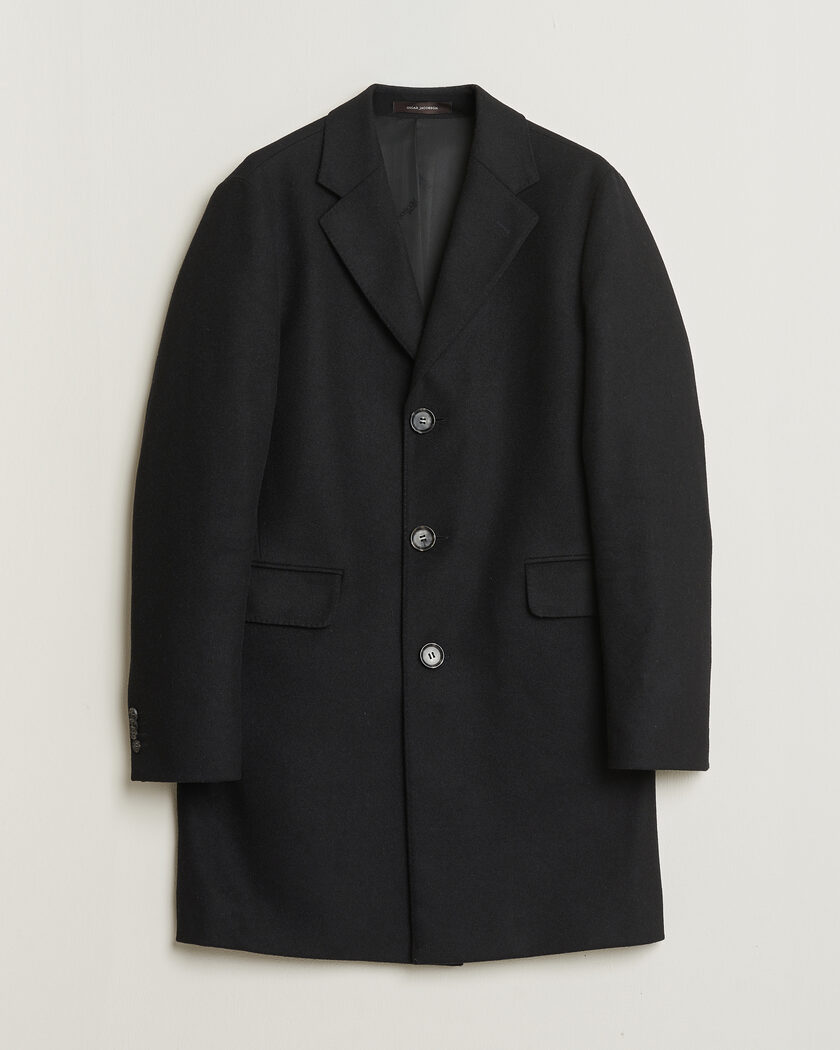 Pre-owned Oscar Jacobson Sonny Wool Coat Black 48 – Musta