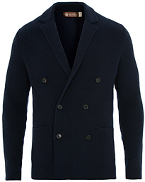  Knitted Double Breasted Blazer Navy