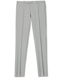  Slim Fit Super 100's Wool Trousers Light Grey
