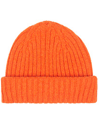  Lambswool Ribbed Hat Orange