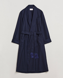  Pure Wool Dressing Gown Navy