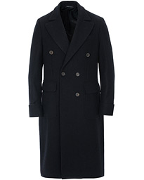  Nicholas Double Breasted Wool Polo Coat Navy