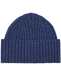  Lambswool Ribbed Hat Blue