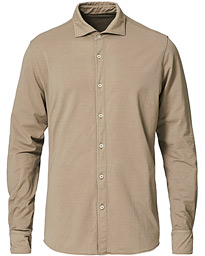  Cotton Stretch Jersey Shirt Beige