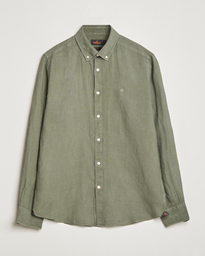  Douglas Linen Button Down Shirt Olive