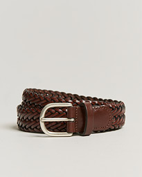 Woven Leather Belt 3 cm Cognac