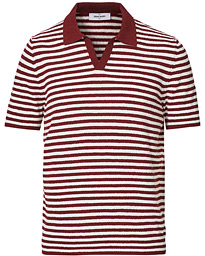  Striped Cotton Terry Polo Red/White