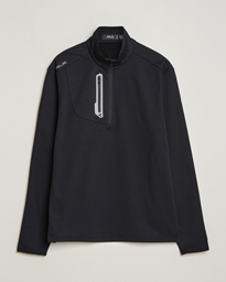  Luxury Jersey Half Zip Polo Black