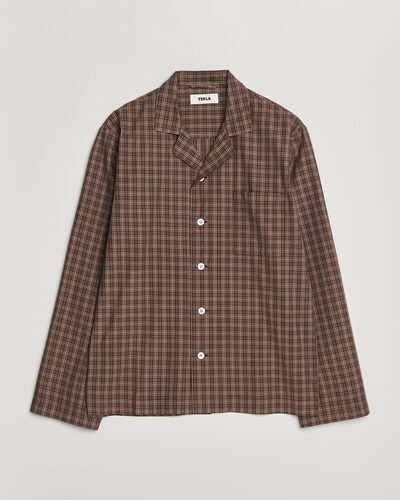 Tekla Fine Twill Pyjama Shirt Serra Checks