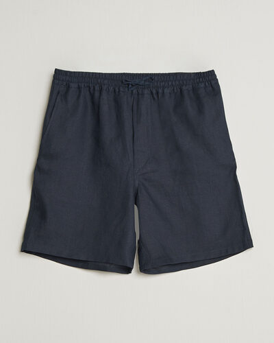 J.Lindeberg Joff Linen Drawstring Shorts Navy