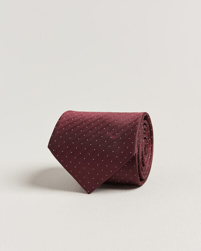 Brioni Jacquard Dot Silk Tie Burgundy