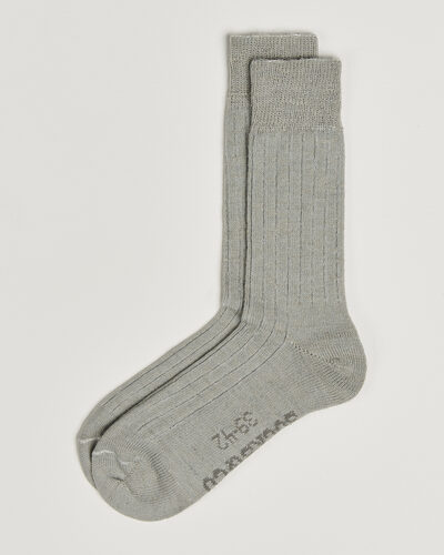 Alpacasocks & Co 2-Pack Ribbed Alpacka Wool Socks Light Grey