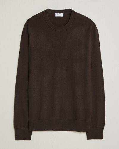 Filippa K Cotton Merino Knitted Sweater Dark Chocolate