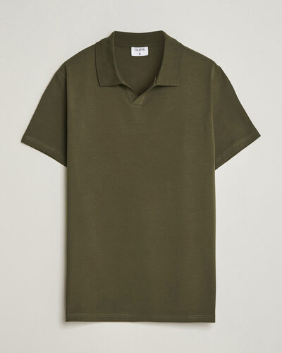Filippa K Soft Lycra Polo T-Shirt Ebony Brown
