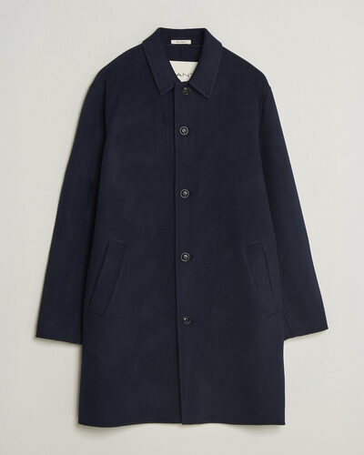 Gant Handstitched Wool/Cashmere Top Coat Evening Blue