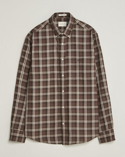 Gant Regular Fit Twill Checked Shirt Faded Taupe
