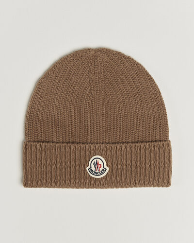 Moncler Rib Wool Beanie Brown