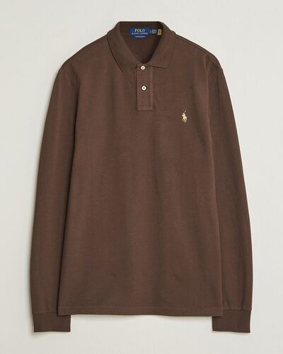 Polo Ralph Lauren Custom Slim Fit Long Sleeve Polo Nutmeg Brown