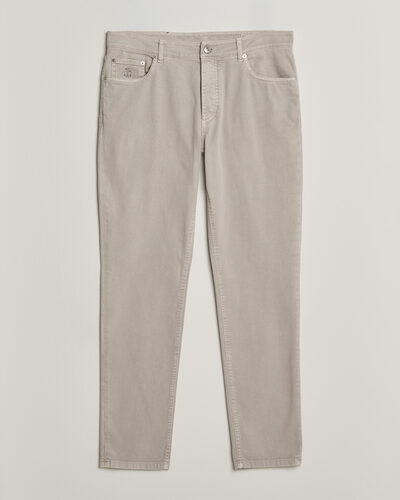 Brunello Cucinelli Slim Fit Bull Denim Pants Beige