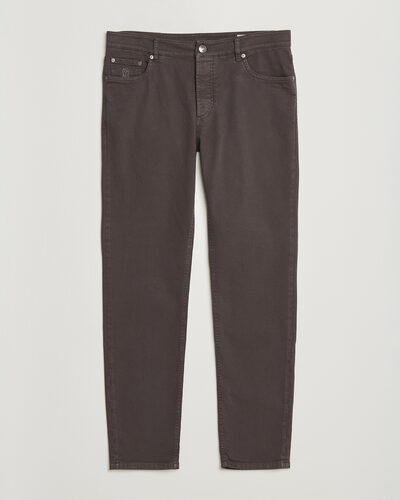Brunello Cucinelli Slim Fit Bull Denim Pants Dark Brown
