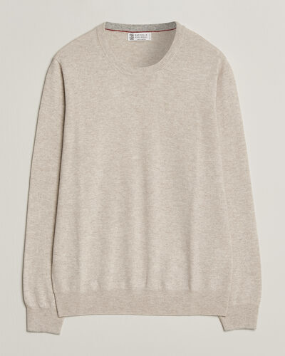 Brunello Cucinelli 2 Ply Cashmere Pullover Oyster
