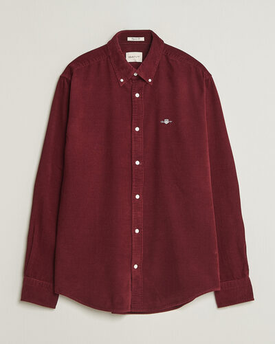 Gant Regular Fit Corduroy Shirt Deep Grape Wine