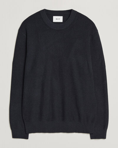 NN07 Hope Cotton/Cashmere Rib Knitted Sweater Navy