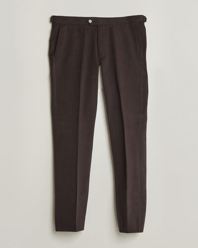 Oscar Jacobson Dandy Brushed Cotton Trousers Brown