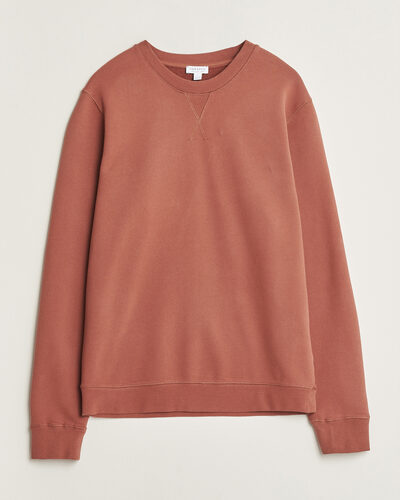 Sunspel Loopback Sweatshirt Dark Tabacco