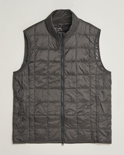 TAION High Neck Full Zip Lightweight Down Vest Dark Grey