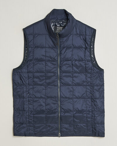 TAION High Neck Full Zip Lightweight Down Vest Dark Navy