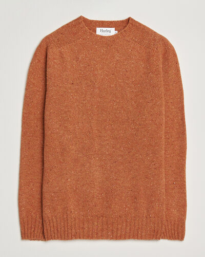 Harley Of Scotland Donegal Wool Crewneck Orange