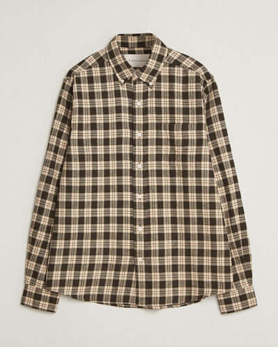 A Day's March Classic Checked Flannel Shirt Brown/Sand