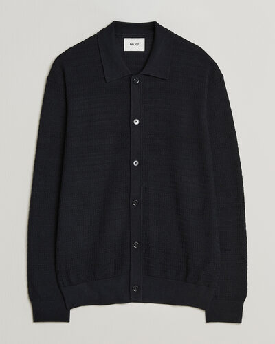 NN07 Nate Wool Knitted Cardigan Deep Navy