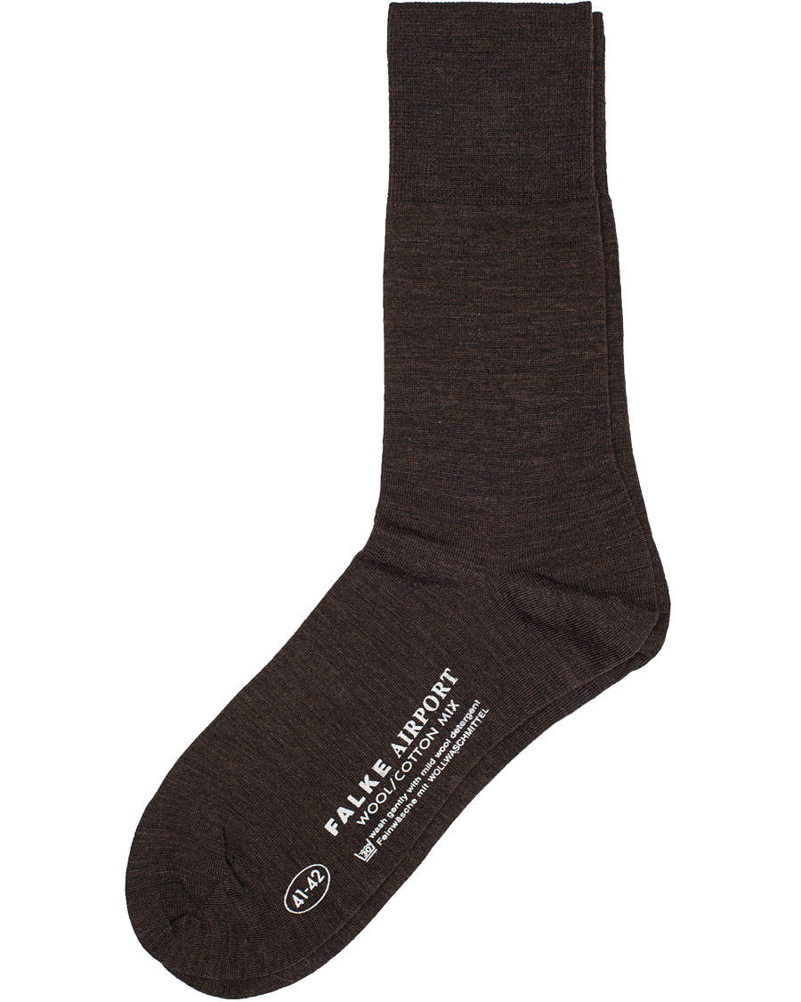 Mies | Alusvaatteet | Falke | Airport Socks Dark Brown Melange