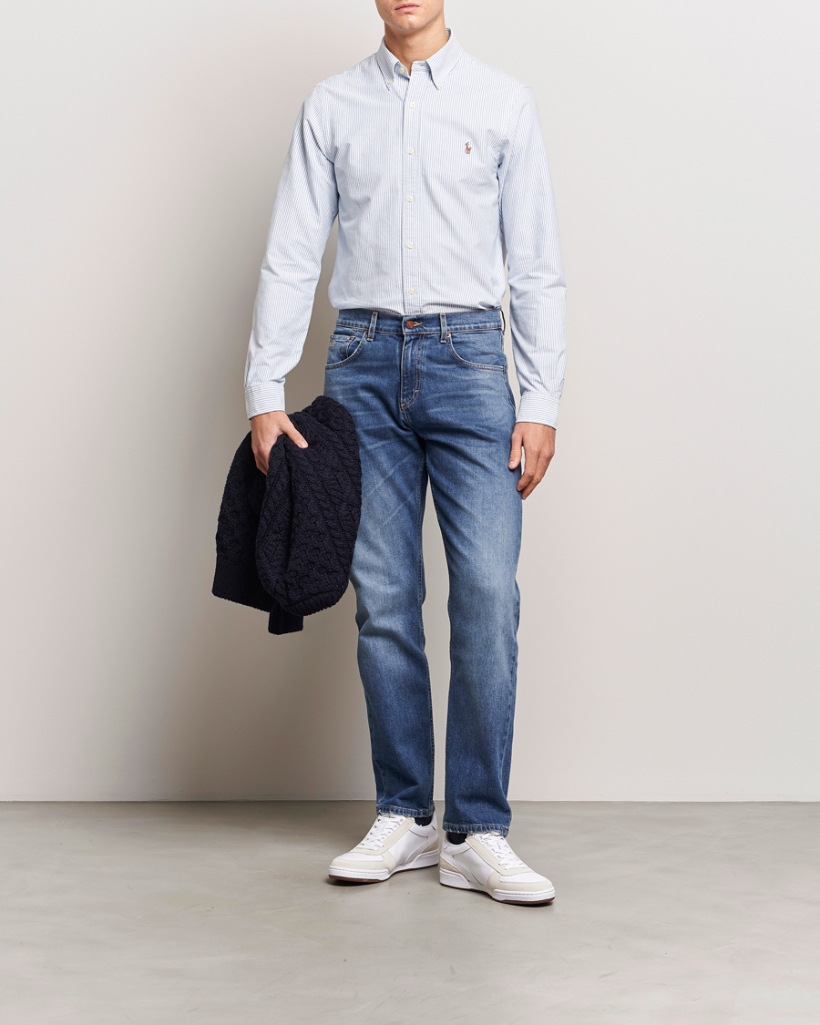 Mies | Kauluspaidat | Polo Ralph Lauren | Slim Fit Shirt Oxford Stripes Blue