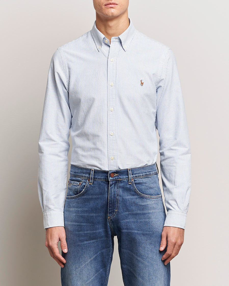Mies | Kauluspaidat | Polo Ralph Lauren | Slim Fit Shirt Oxford Stripes Blue