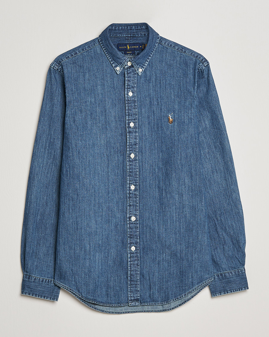 Mies | Kauluspaidat | Polo Ralph Lauren | Slim Fit Shirt Denim Dark Wash