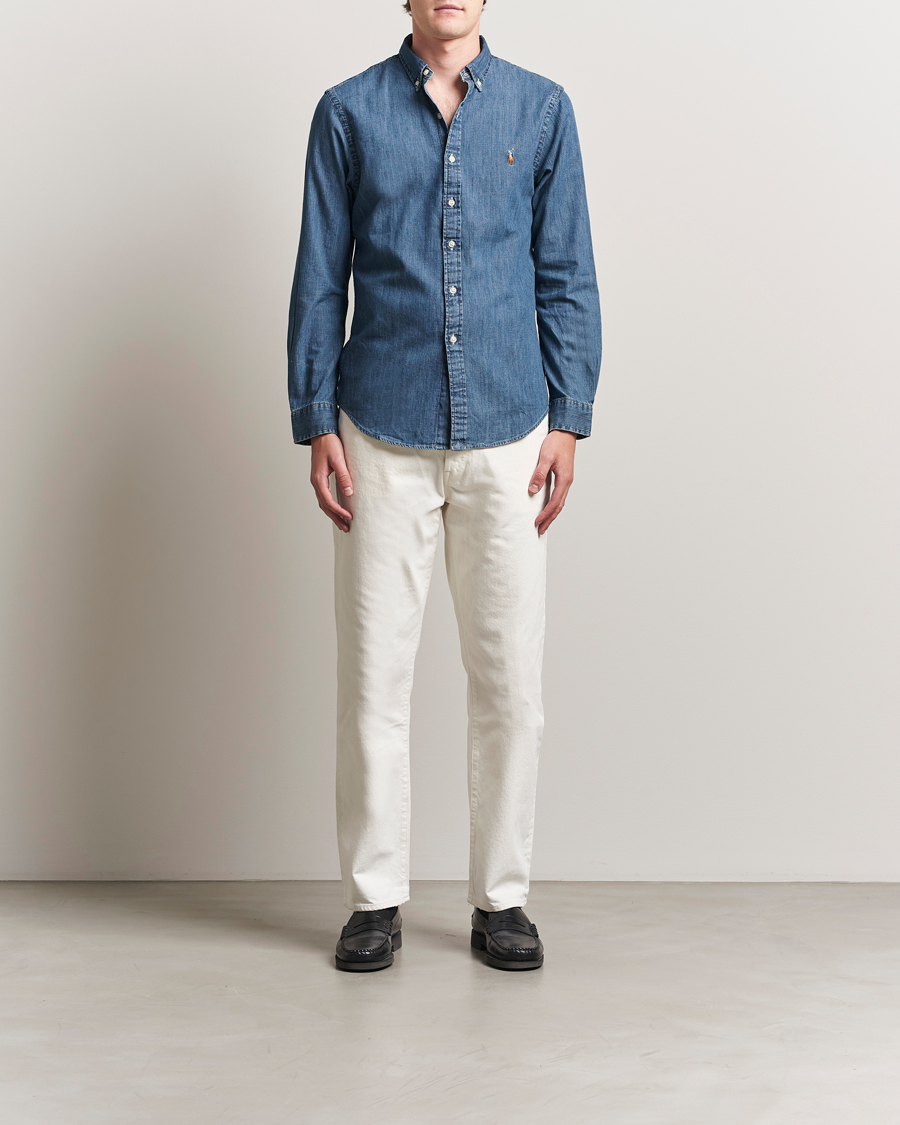 Mies | Kauluspaidat | Polo Ralph Lauren | Slim Fit Shirt Denim Dark Wash