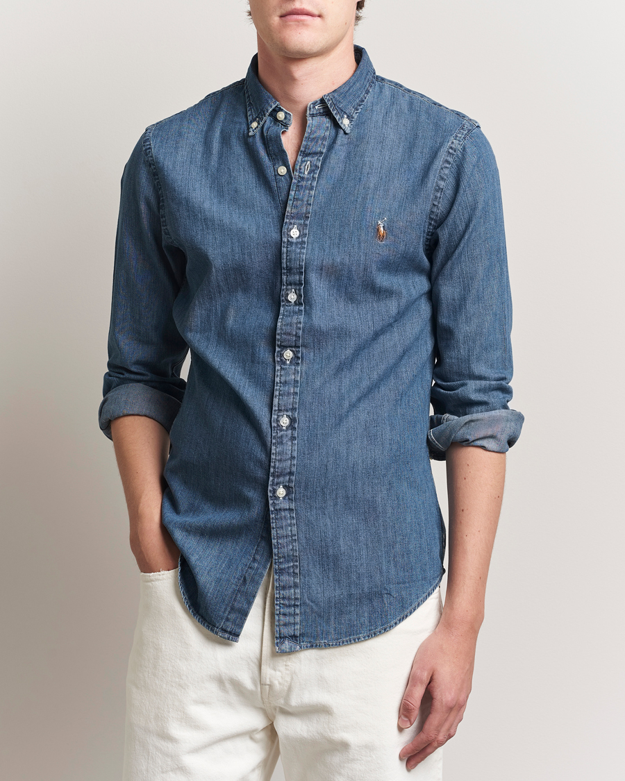 Mies | Kauluspaidat | Polo Ralph Lauren | Slim Fit Shirt Denim Dark Wash