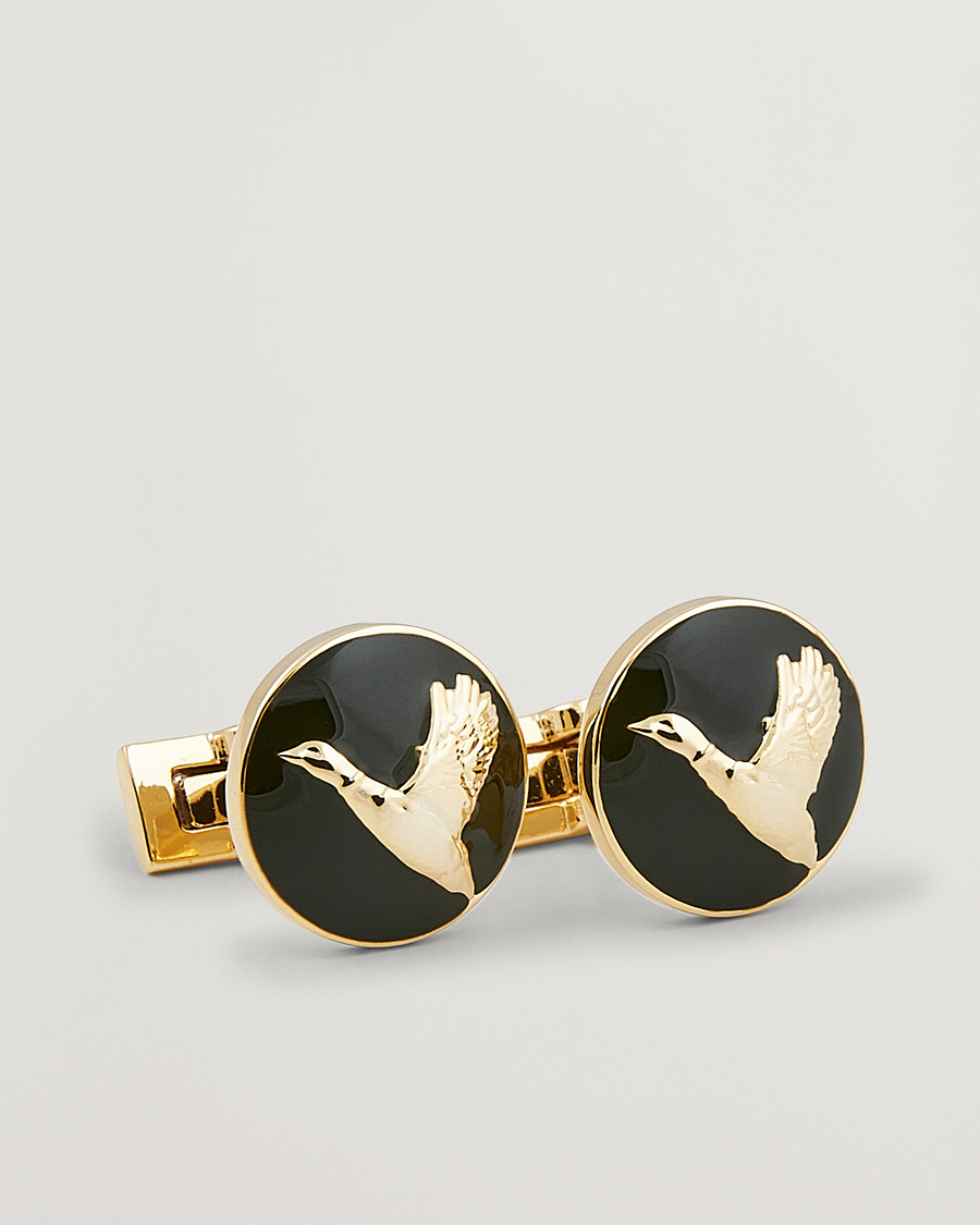 Mies | Skultuna Cuff Links Hunter Flying Duck Gold/Green | Skultuna | Cuff Links Hunter Flying Duck Gold/Green