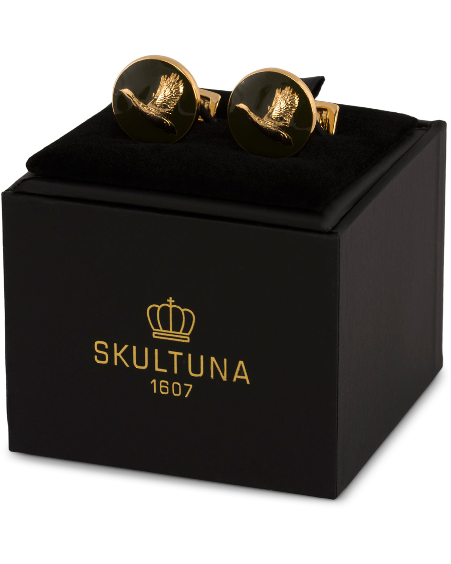 Mies | Skultuna Cuff Links Hunter Flying Duck Gold/Green | Skultuna | Cuff Links Hunter Flying Duck Gold/Green