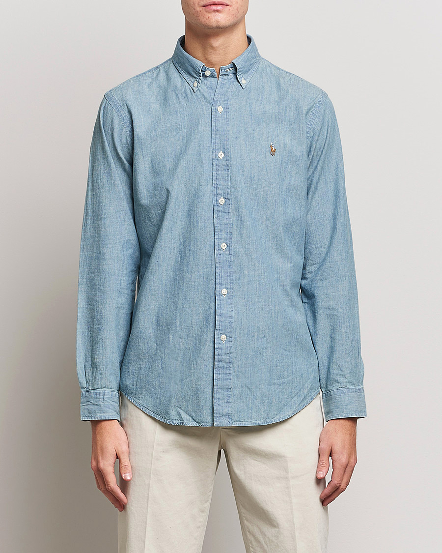 Mies | Preppy Authentic | Polo Ralph Lauren | Custom Fit Shirt Chambray Washed