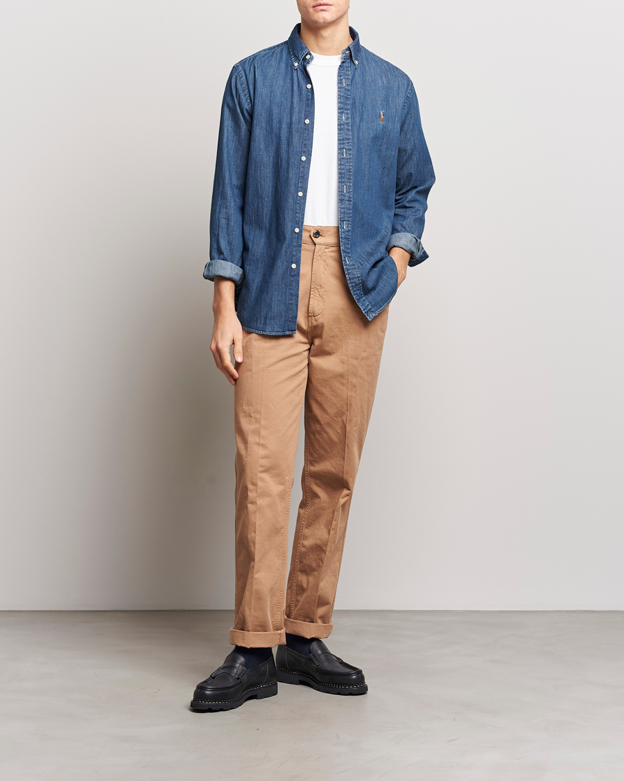 Mies |  | Polo Ralph Lauren | Custom Fit Shirt Denim Dark Wash