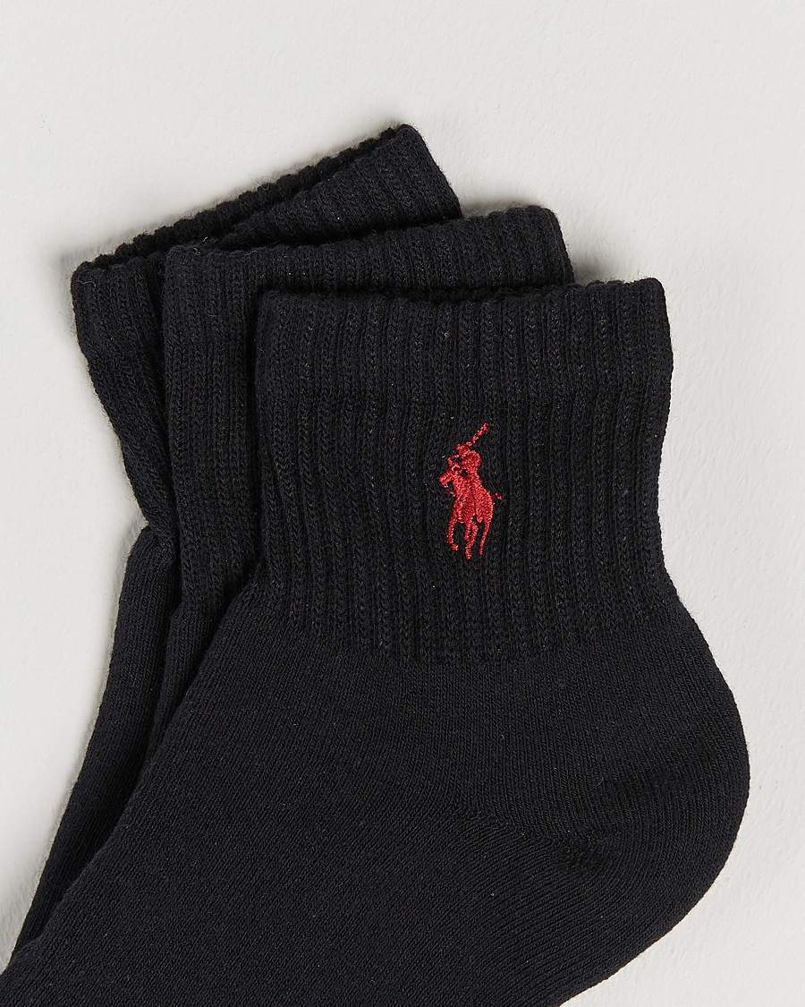 Mies | Alusvaatteet | Polo Ralph Lauren | 3-Pack Sport Quarter Socks Black