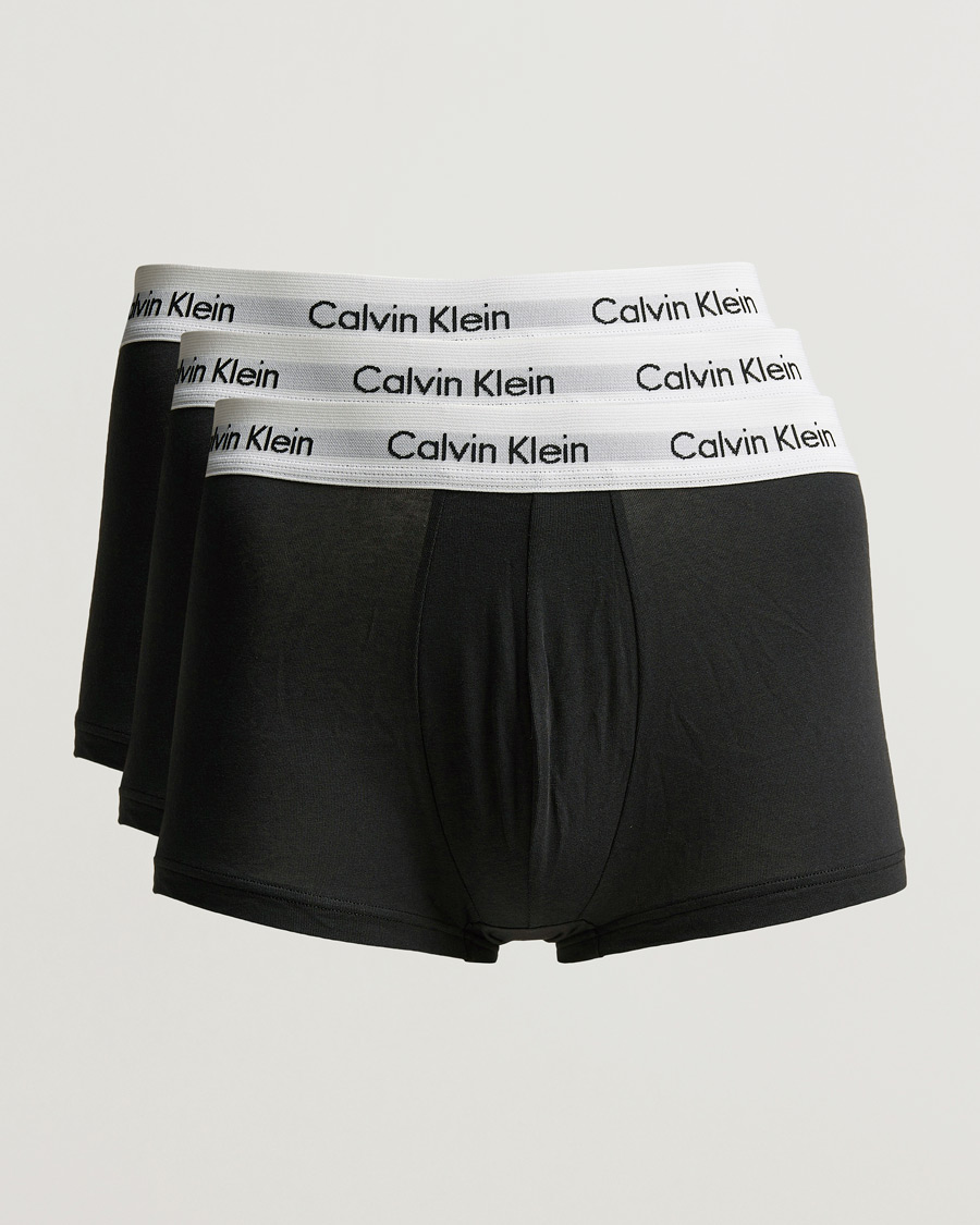 Miehet | Boxerit | Calvin Klein | Cotton Stretch Low Rise Trunk 3-pack Black